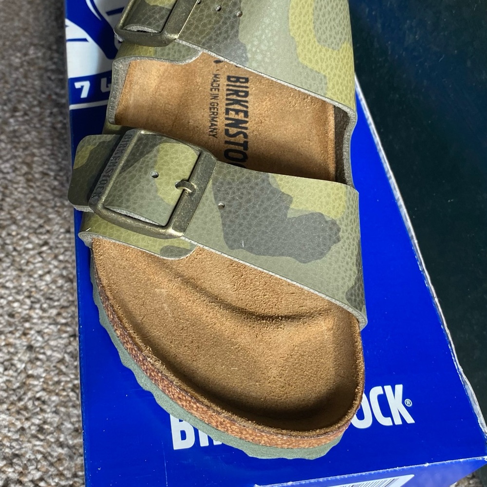 Birkenstock Women’s Green Camouflage Sandals